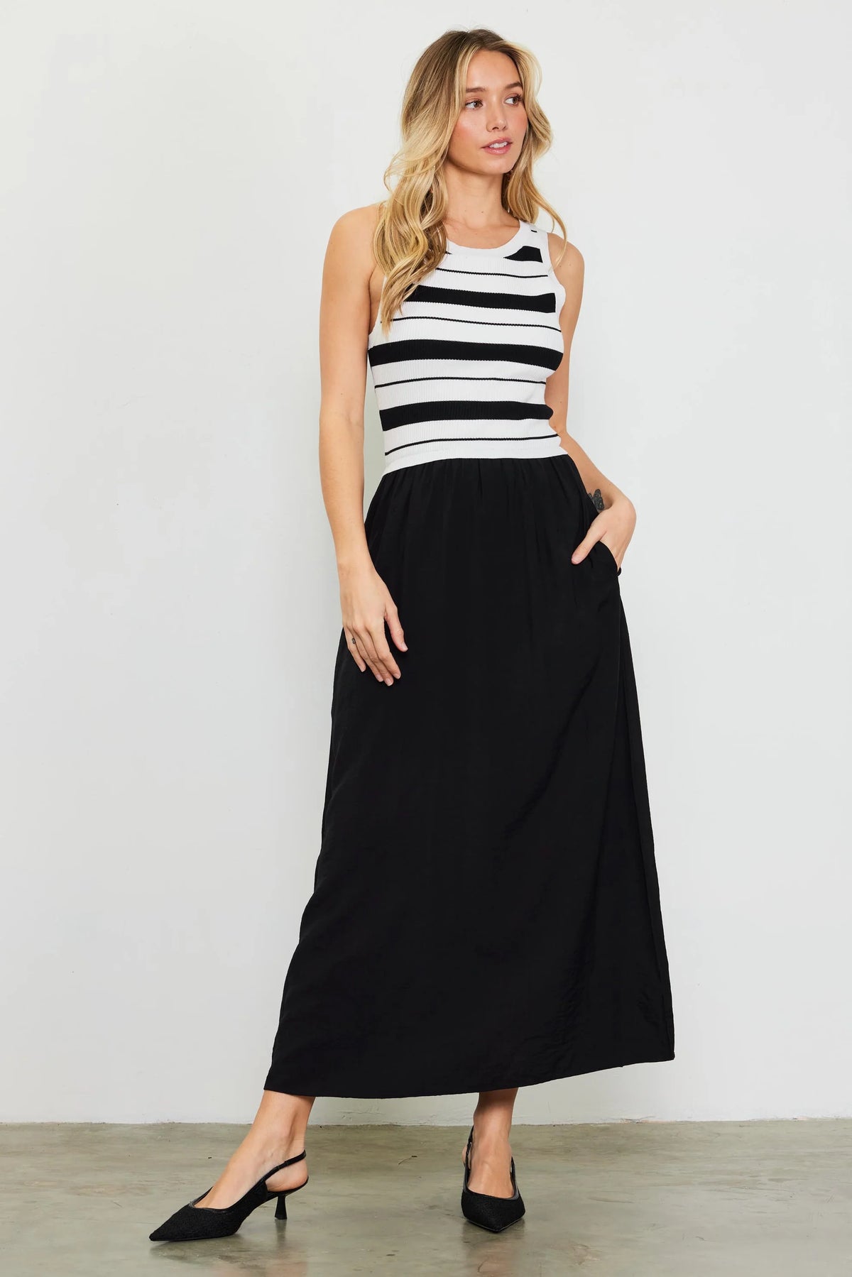 Stripped Sleeveless Dress