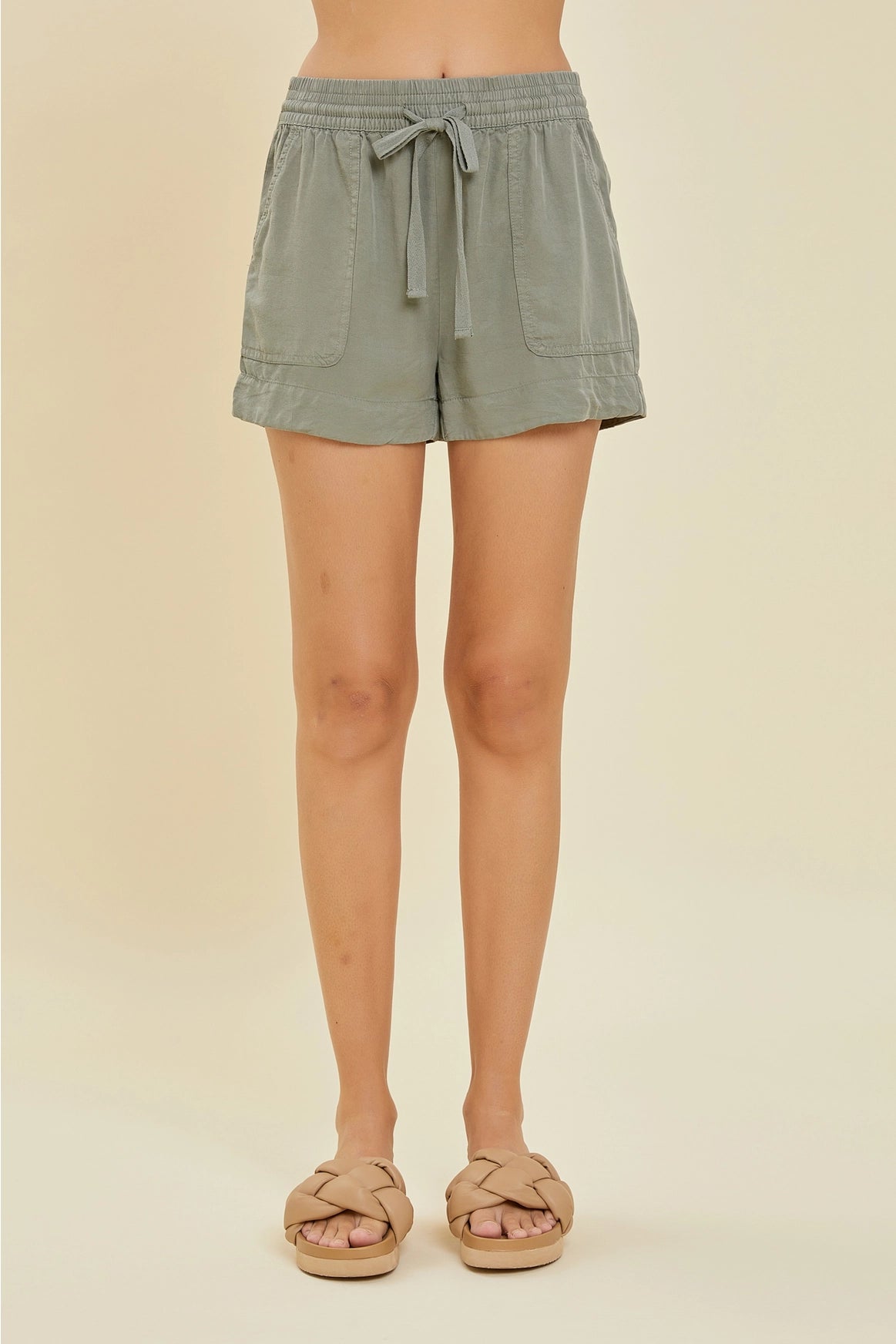 Tencel Shorts with Drawstring
