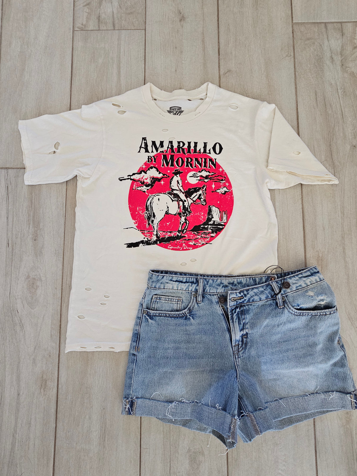 Distressed Amarillo Tee