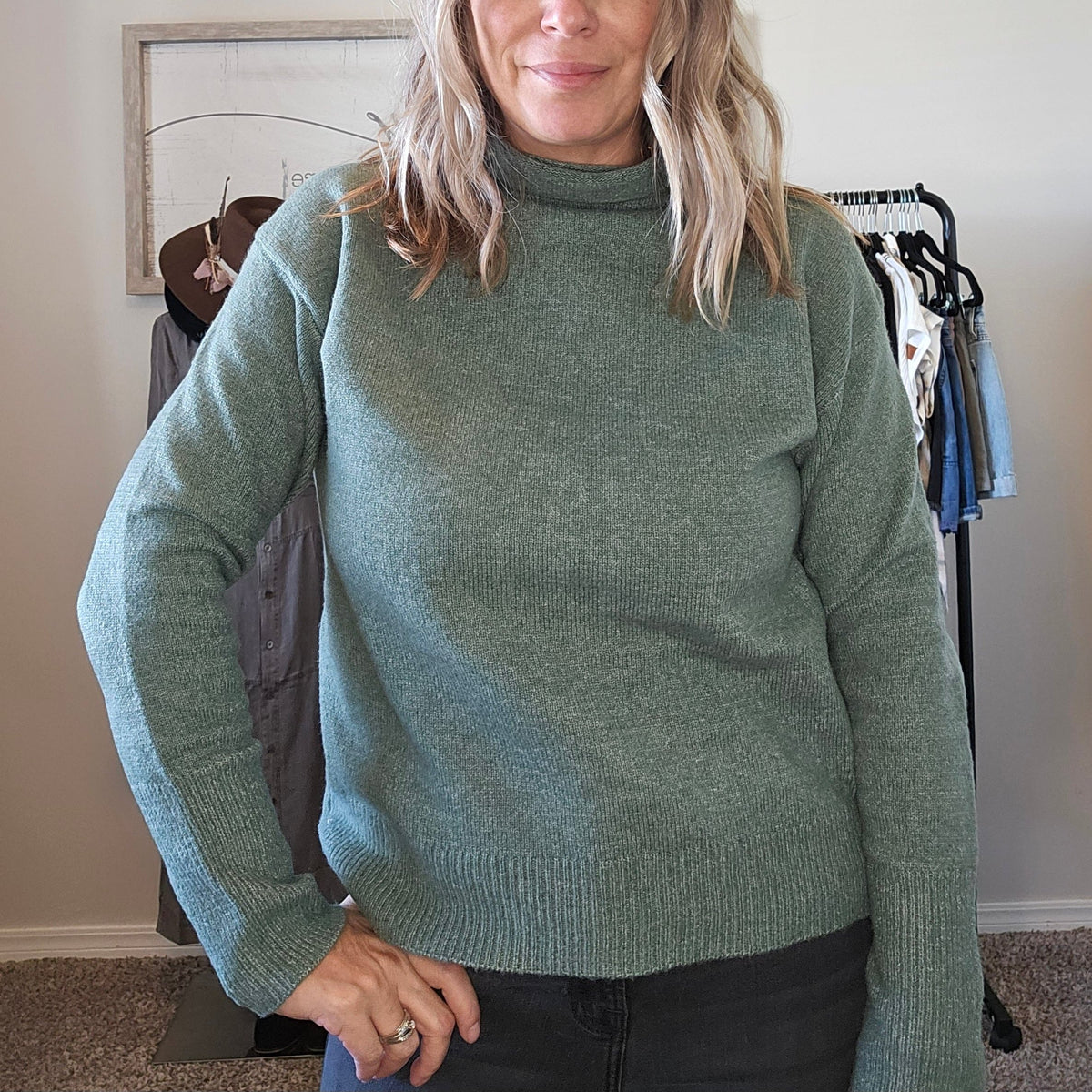 High turtle-neck sweater