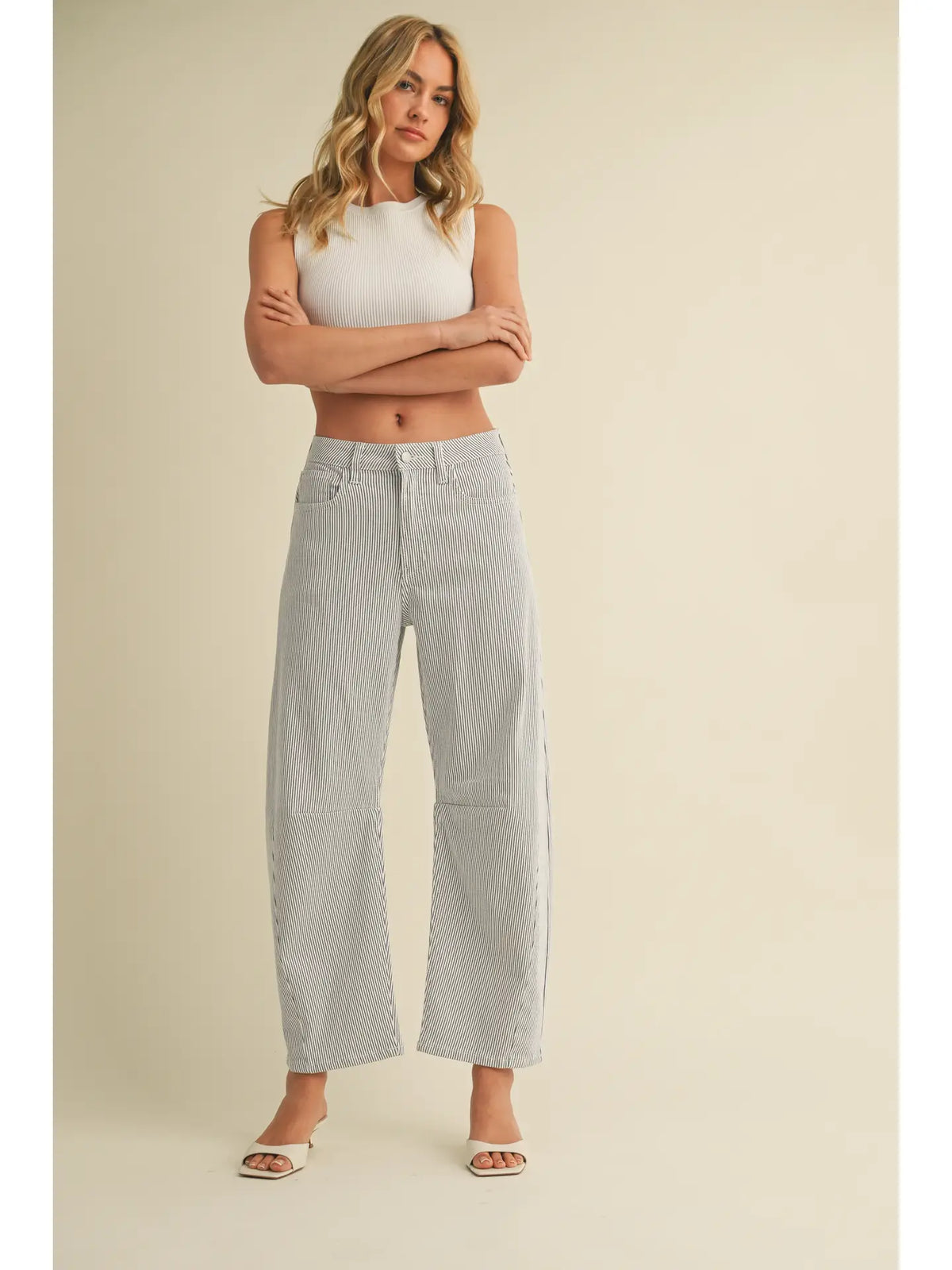 Barrel Jean w/ Stripes