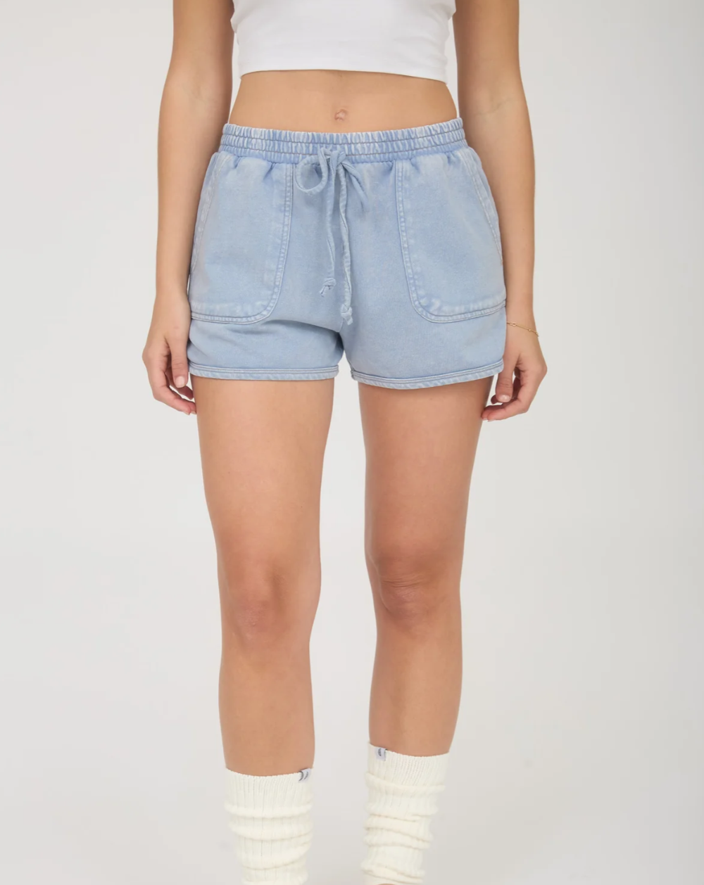 ACID WASHED DRAWSTRING SHORTS