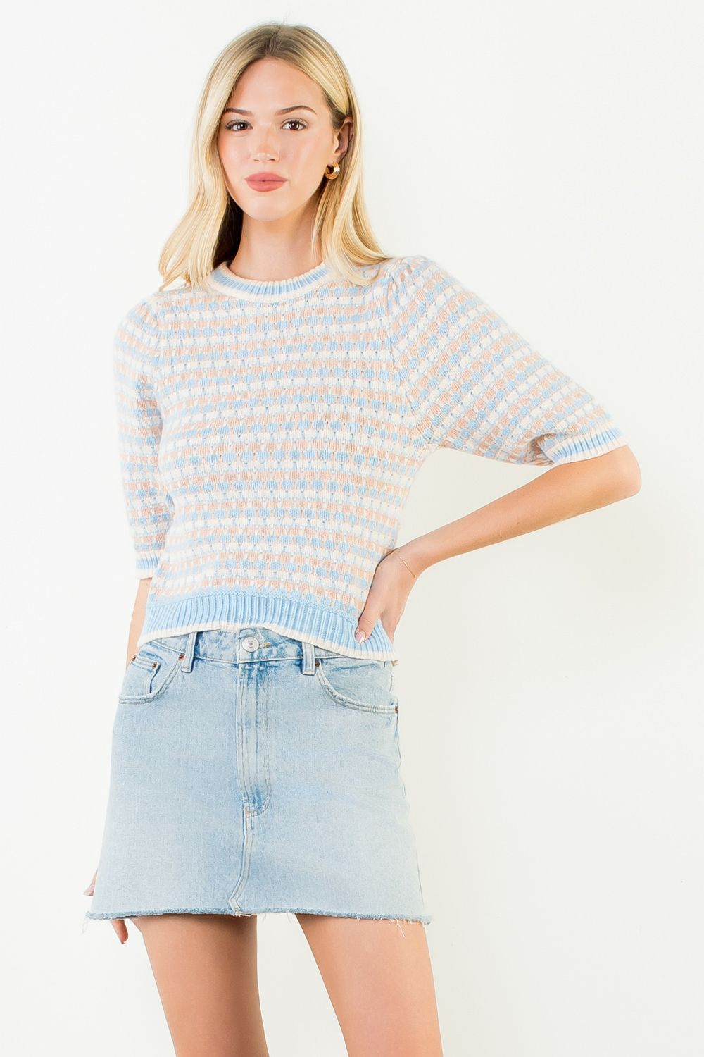 Short Sleeve Knitted Sweater